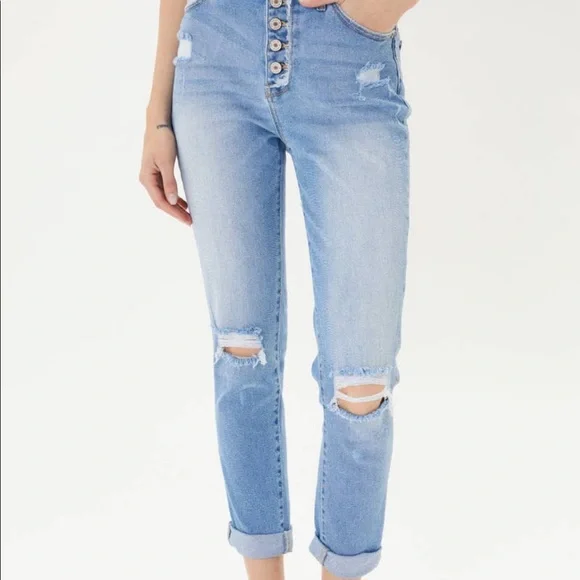 NWT Kancan hi-rise cuffed Mom Jean - Picture 3 of 8